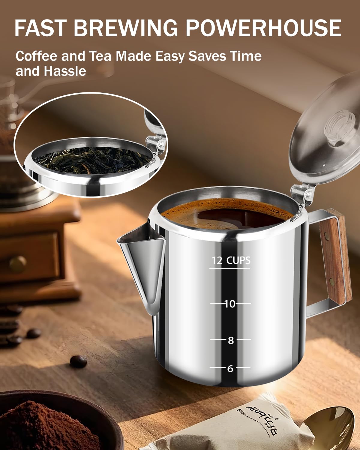 12 Cup Stainless Steel Coffee Percolator U44321