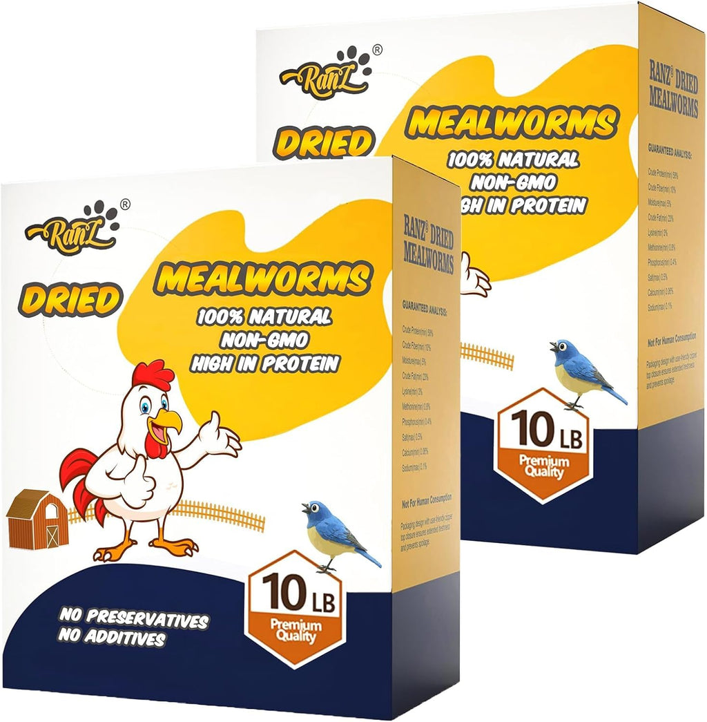 20LBS Non-GMO Dried Mealworms High Protein Chicken Feed C6216