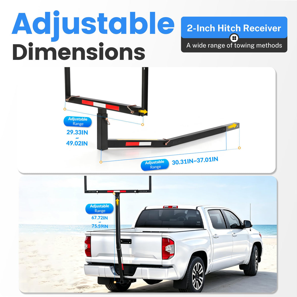 Truck Bed Extender Hitch Mount Extension Rack T149