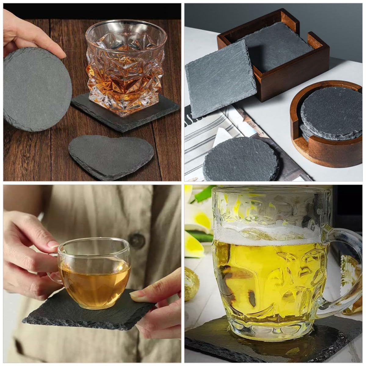12pcs Natural Stone Drink Coasters I4702