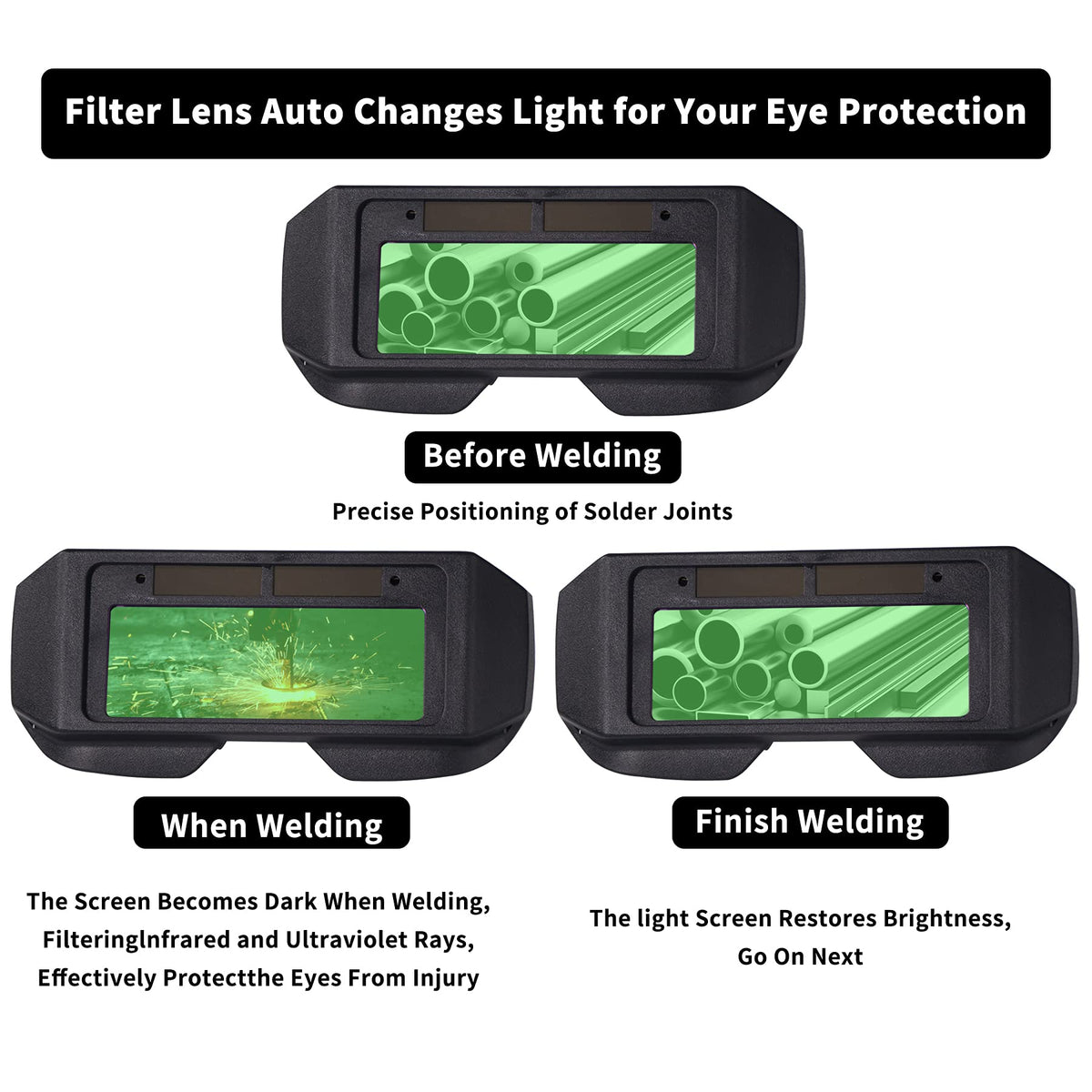 Auto-Darkening LCD Welding Glasses D2563