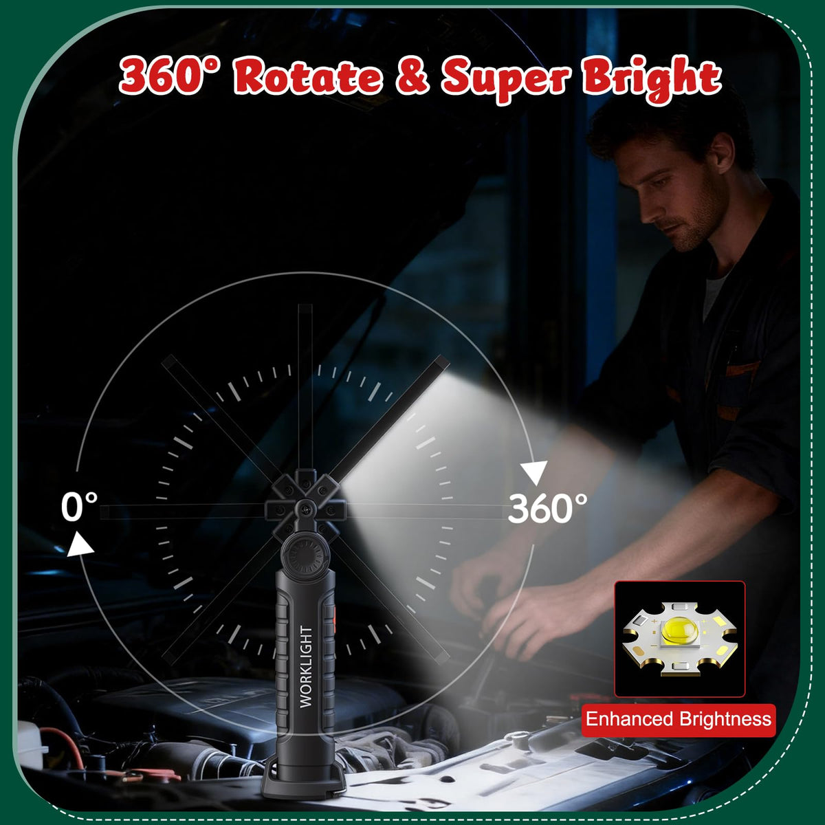 4 Pack Rechargeable Magnetic LED Work Light M121