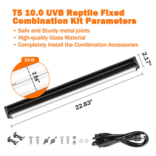 24W 22" UVB Reptile Light Fixture J844