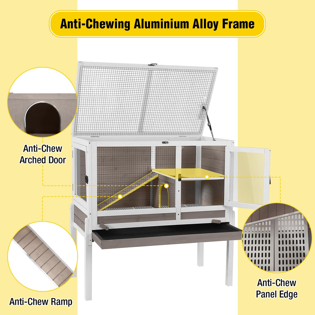 2-Story Indoor Rabbit Hutch Guinea Pig Cage with Stand L172339