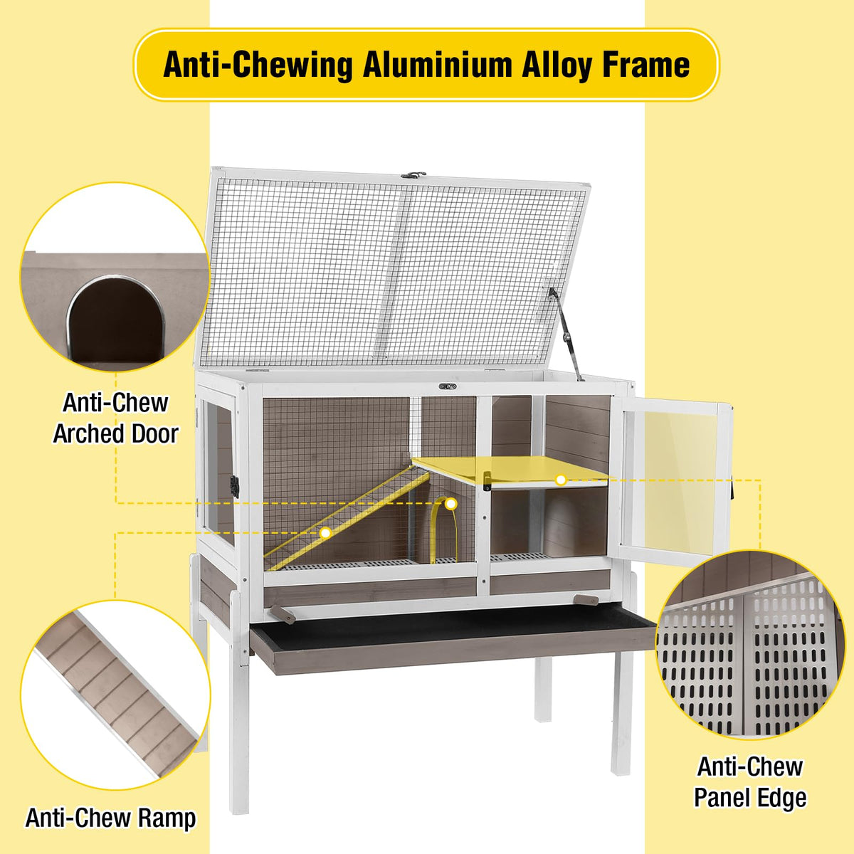 2-Story Indoor Rabbit Hutch Guinea Pig Cage with Stand L172339