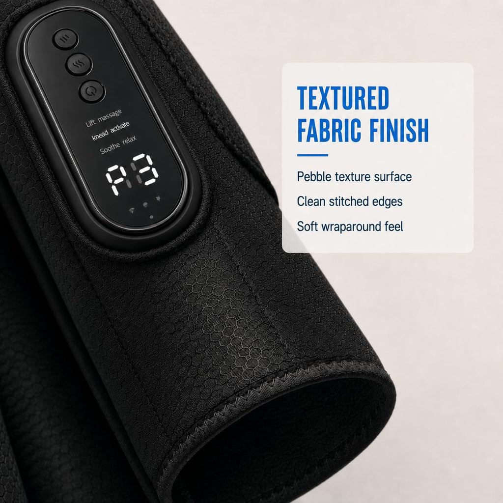 Cordless Air Compression Leg Massager with Heat, 2 Pack (Black) R156