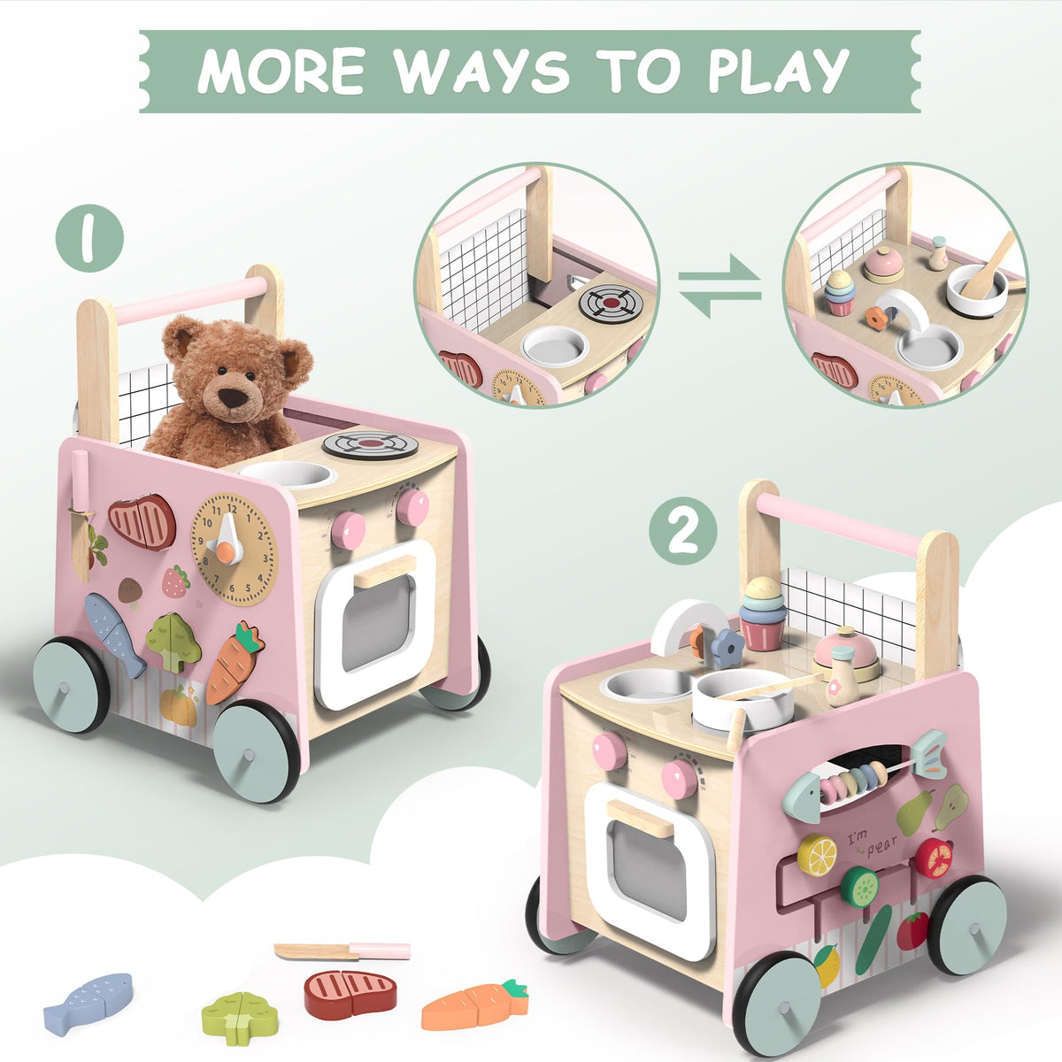Wooden Baby Walker 4-in-1 N417