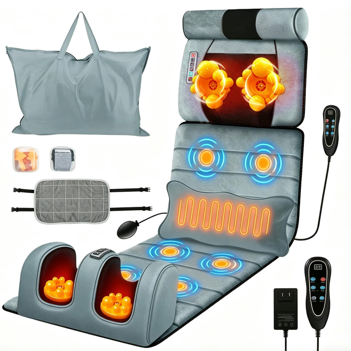 Heated Full Body Massage Mat with 10 Vibrating Nodes N42254