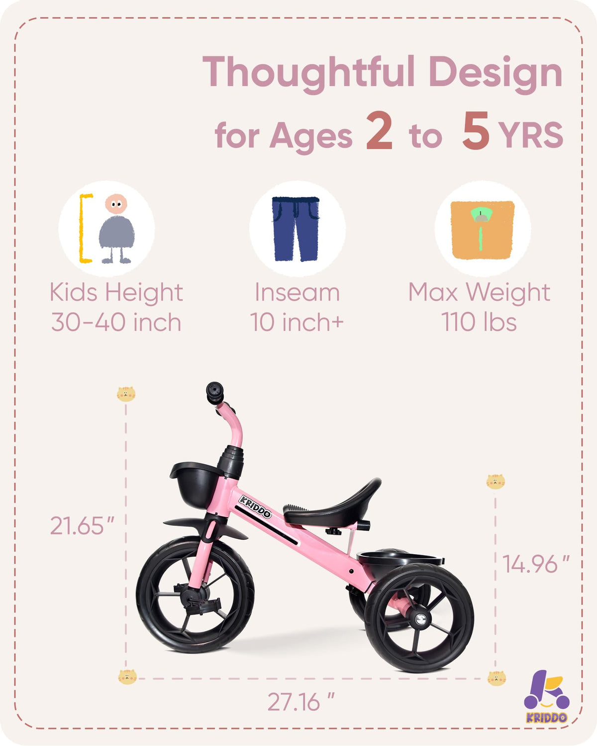 Kids Tricycle with Protective Gear Set R145