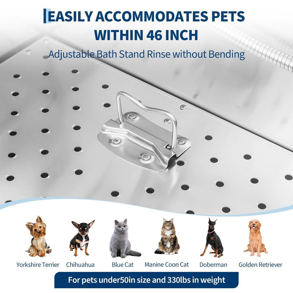 46 Inch Stainless Steel Dog Grooming Tub Z959