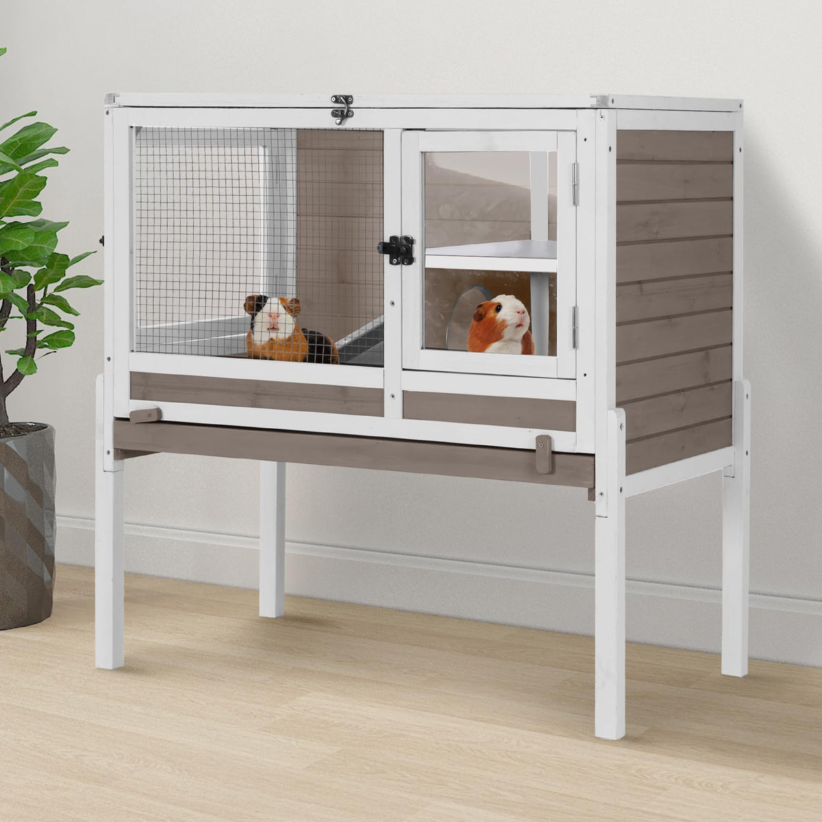 2-Story Indoor Rabbit Hutch Guinea Pig Cage with Stand L172339