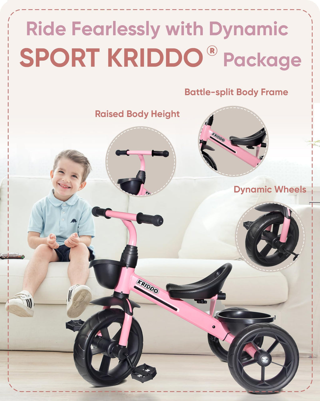Kids Tricycle with Protective Gear Set R145