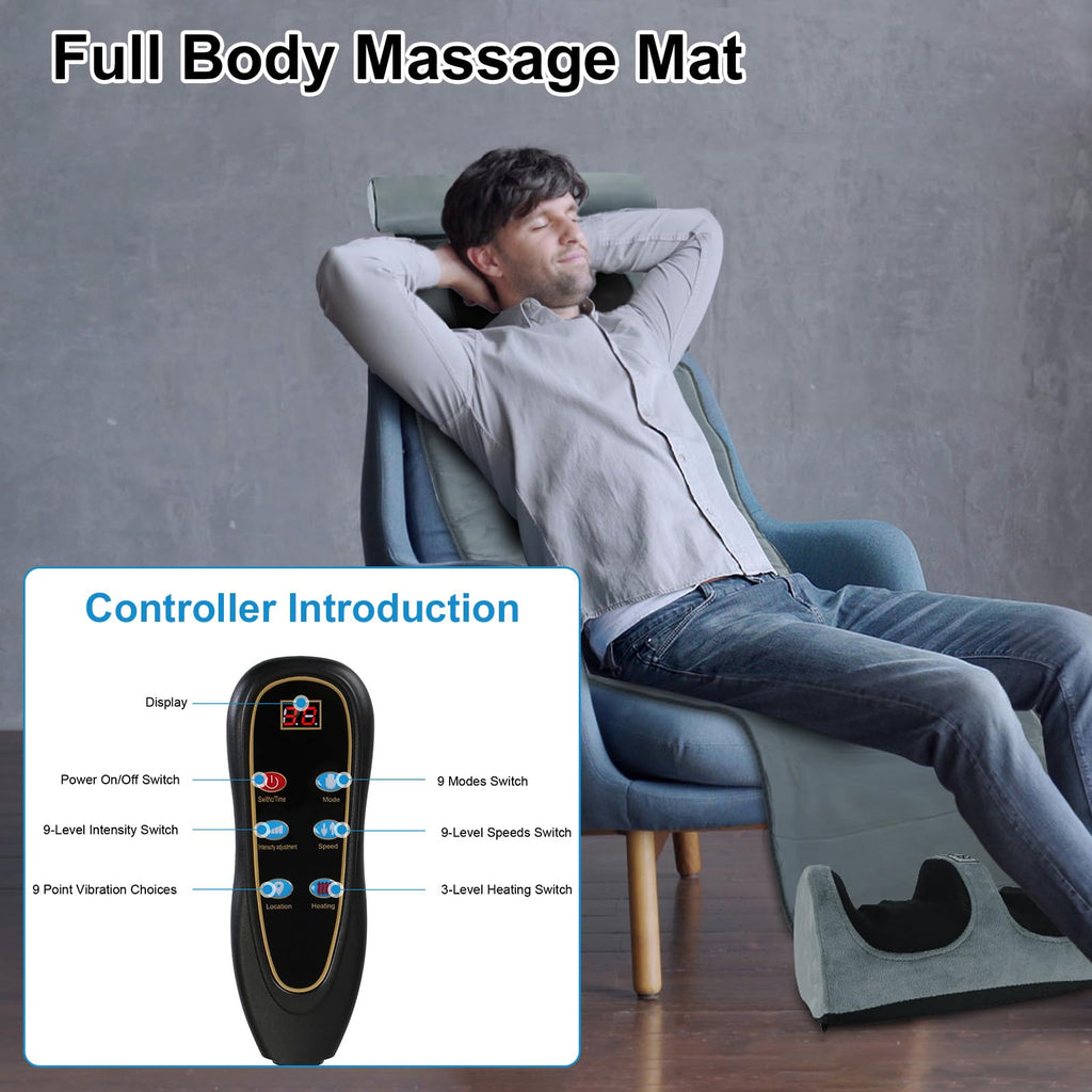 Heated Full Body Massage Mat with 10 Vibrating Nodes N42254