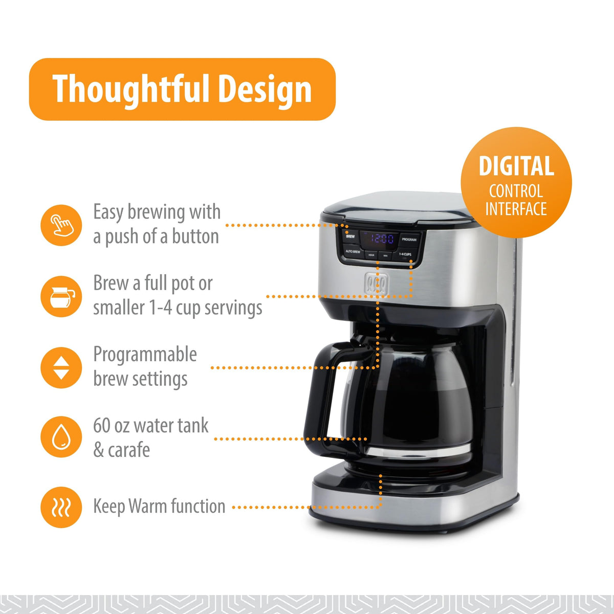 12-Cup Digital Drip Coffee Maker E54716