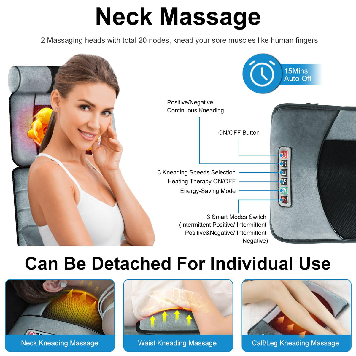 Heated Full Body Massage Mat with 10 Vibrating Nodes N42254