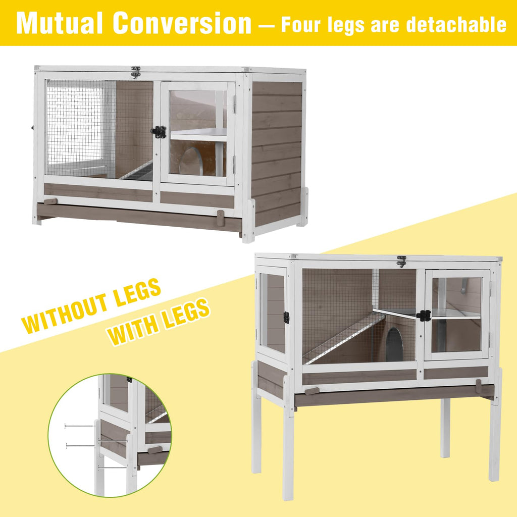 2-Story Indoor Rabbit Hutch Guinea Pig Cage with Stand L172339