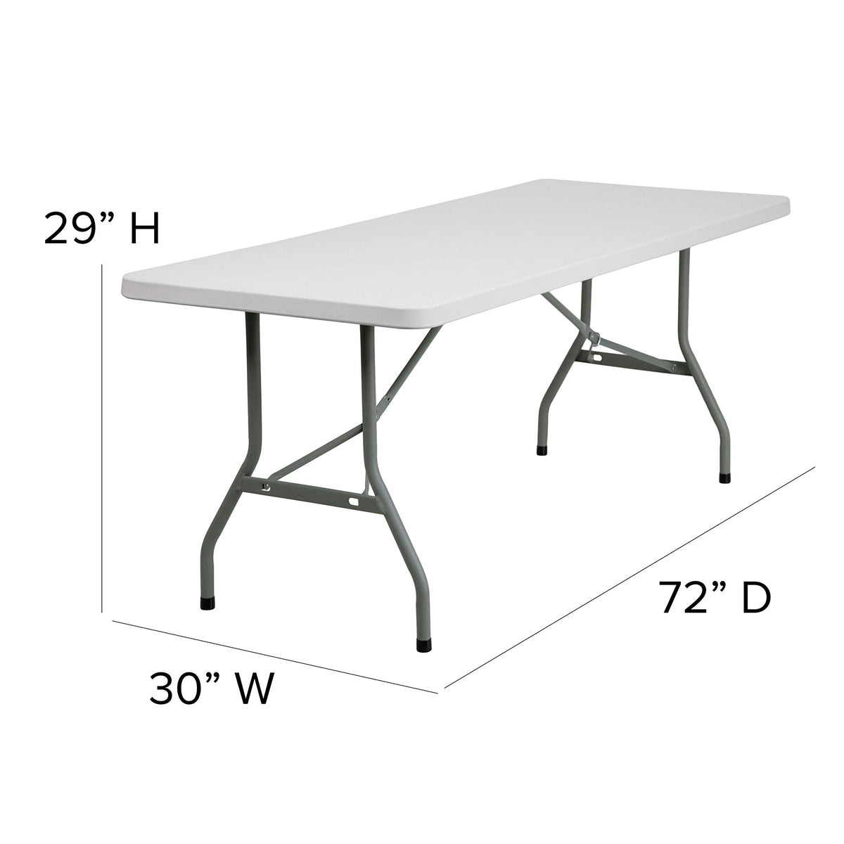 15 Pack 6-Foot Granite White Plastic Folding Table R523