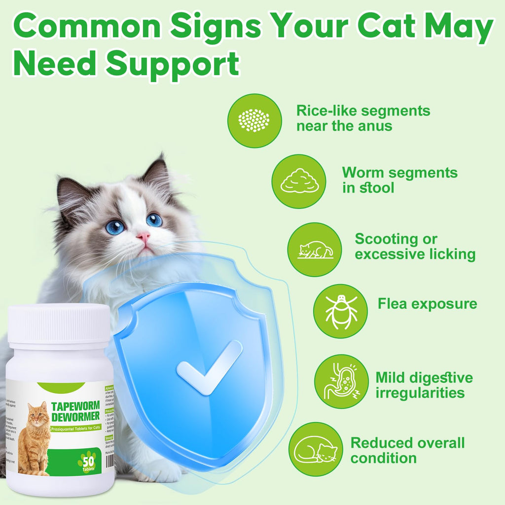 Cat Tapeworm Dewormer Tablets 50 Tablets C261232