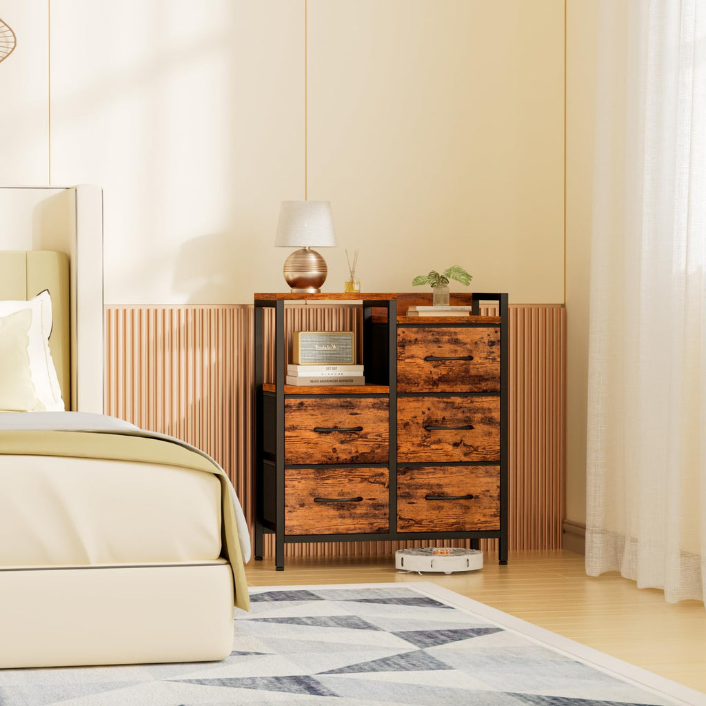 Rustic Brown 5 Drawer Dresser N3119