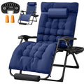 Oversized Blue Zero Gravity Chair with Cushion and Cup Holder O6223