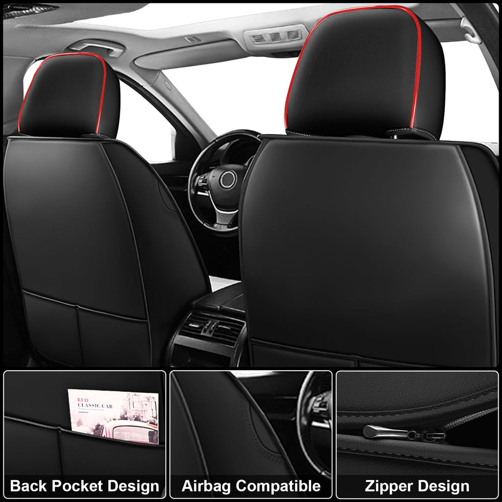 Custom Fit Seat Covers Full Set Black and Red H65495