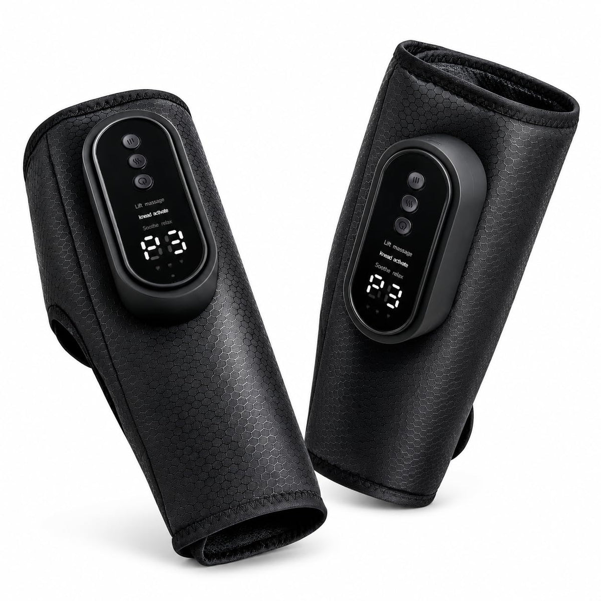 Cordless Air Compression Leg Massager with Heat, 2 Pack (Black) R156