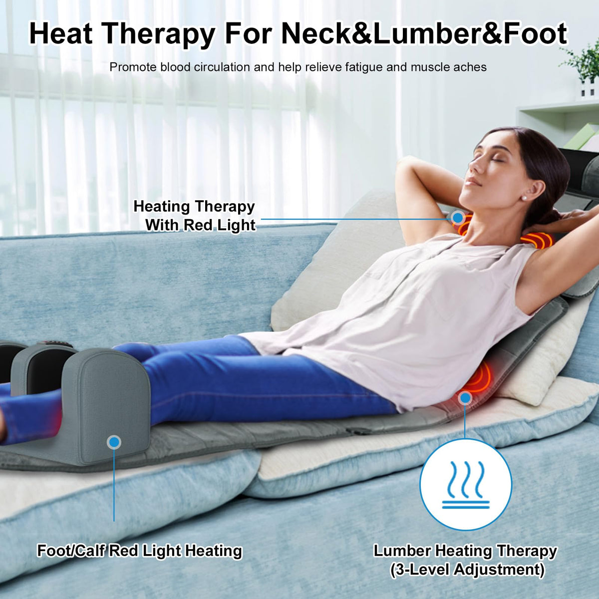 Heated Full Body Massage Mat with 10 Vibrating Nodes N42254