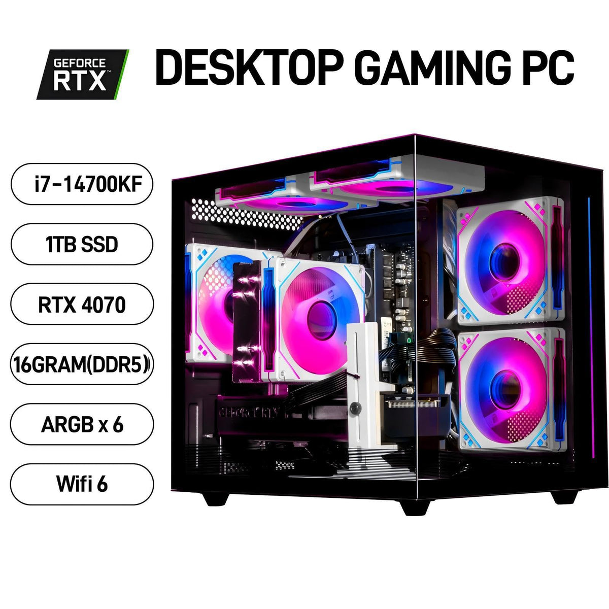 Core i7-14700KF GeForce RTX 4070 12GB Gaming Desktop PC I8911