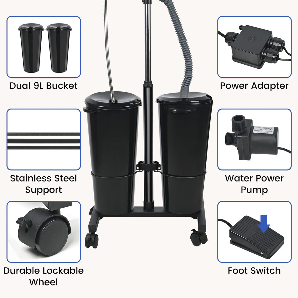 Portable Height Adjustable Shampoo Bowl with Electric Pump U327