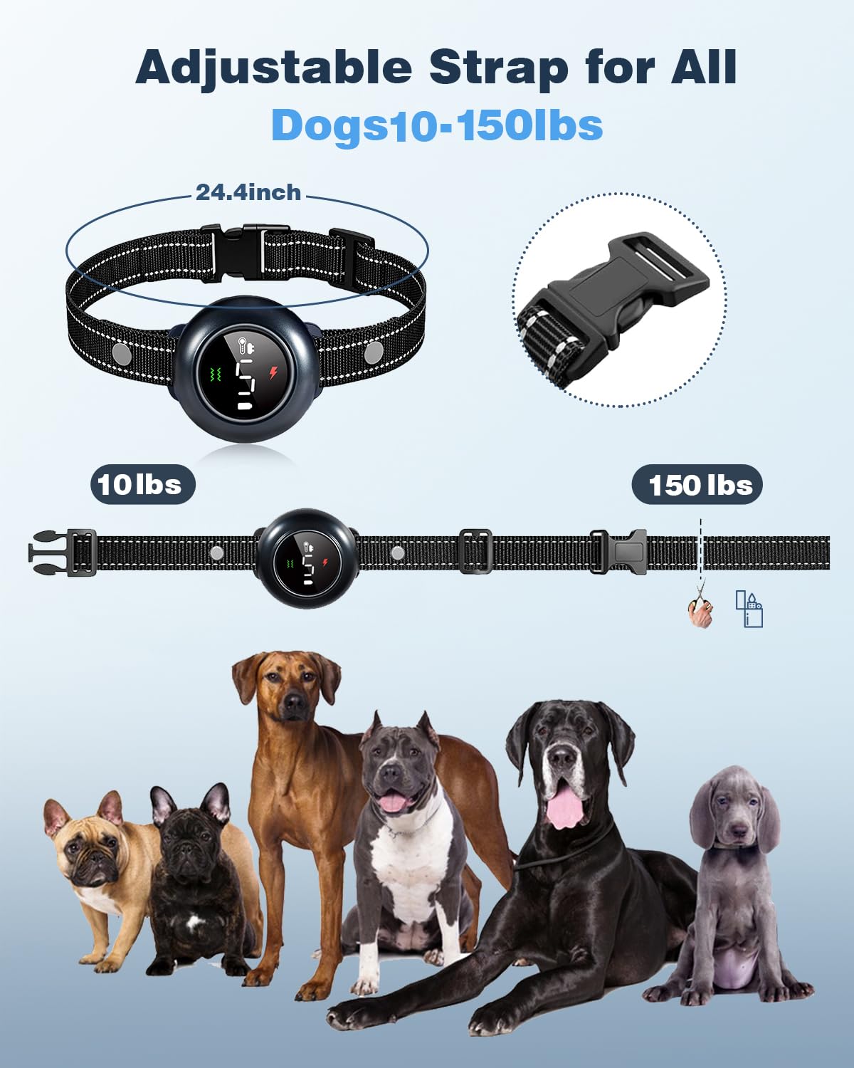 2-in-1 Dog Shock Collar & Dog Bark Collar IP67 Waterproof L375