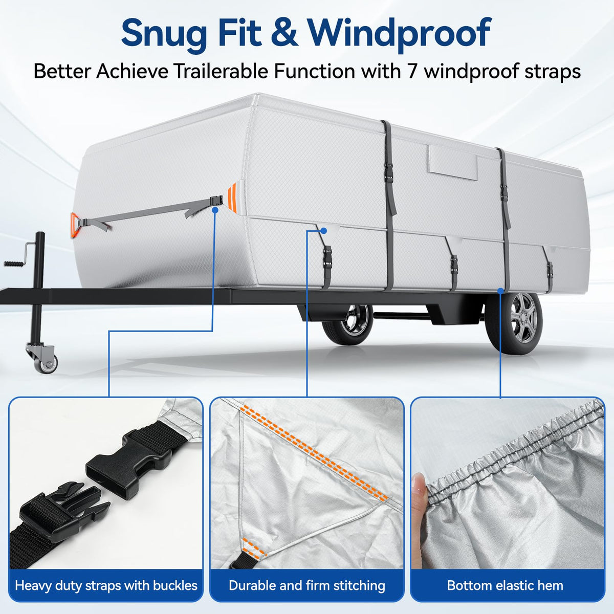 14'-16' Waterproof Oxford Fabric Camper Cover Y2679