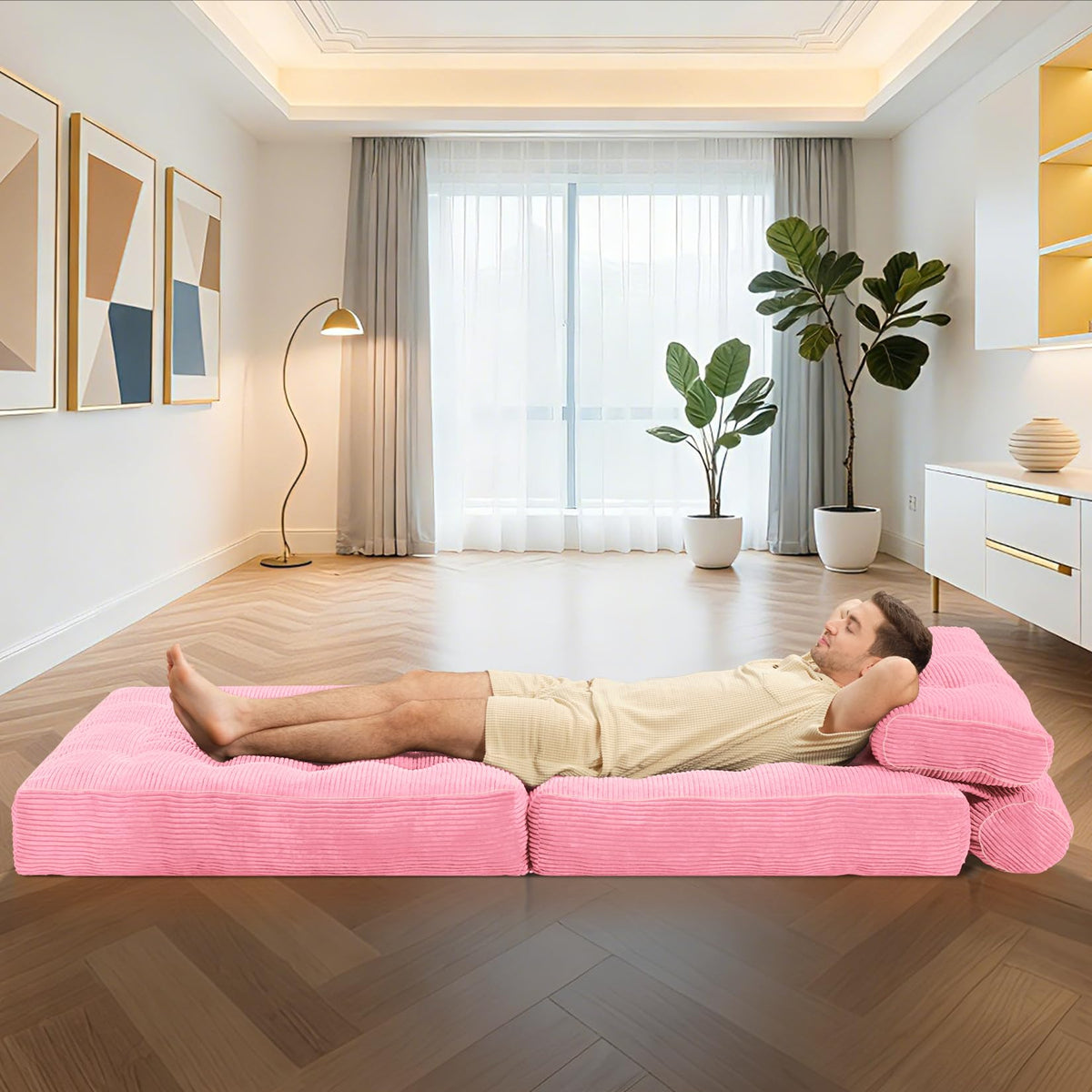 Folding Sofa Bed Convertible Sleeper Chair Bed with Pillow X7278