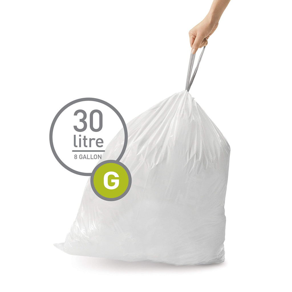 White Drawstring Trash Bags, 100 Count Q6610