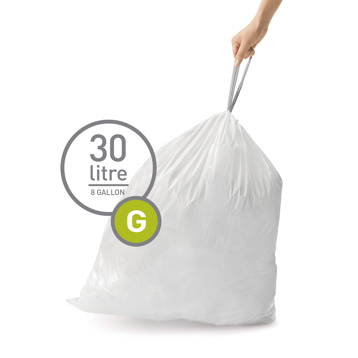White Drawstring Trash Bags, 100 Count Q6610