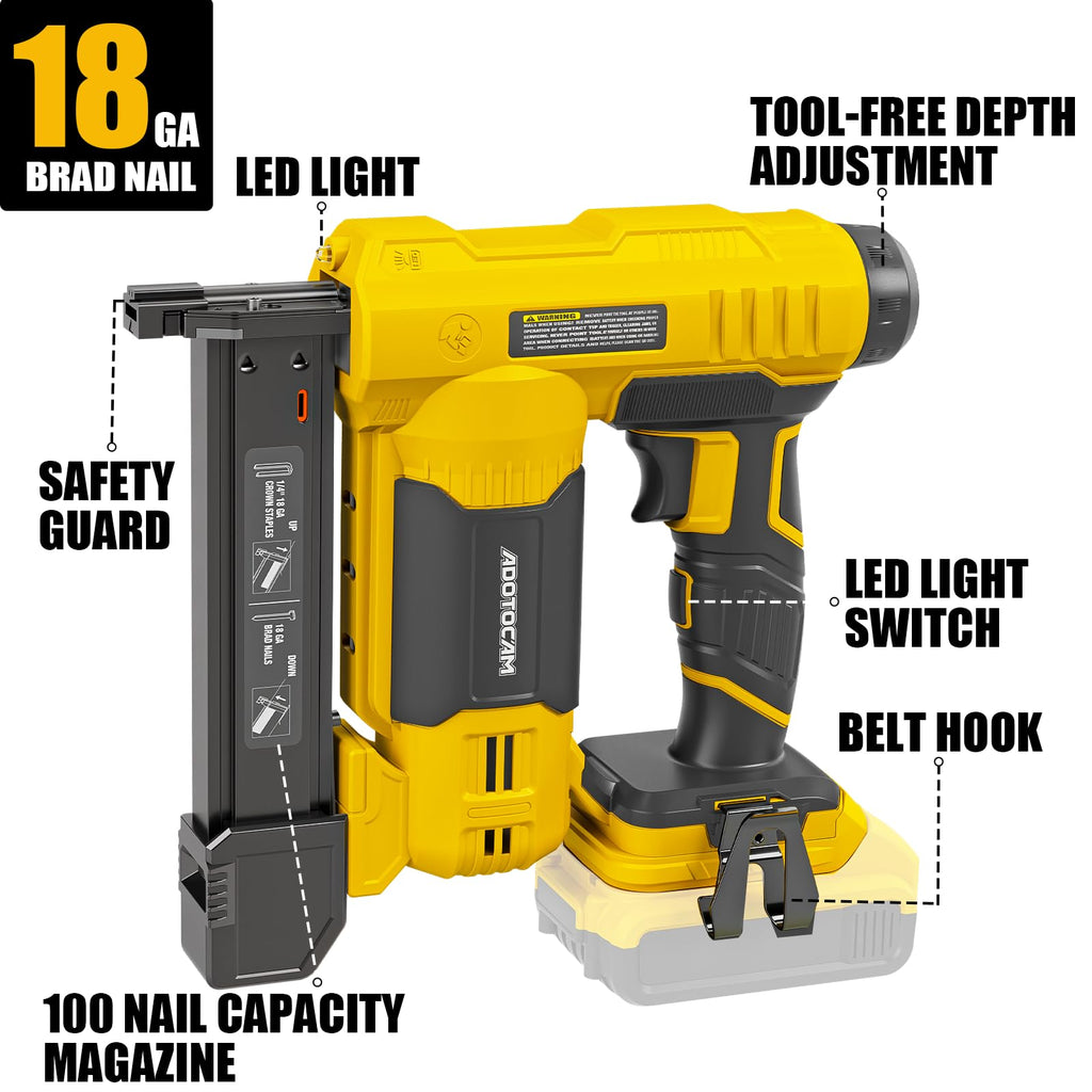 Cordless Brad Nailer 2 in 1 Nail Gun with 1000 Nails and 500 Staples Y37883