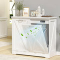 10 Gallon White Tilt Out Trash Can Cabinet L37957
