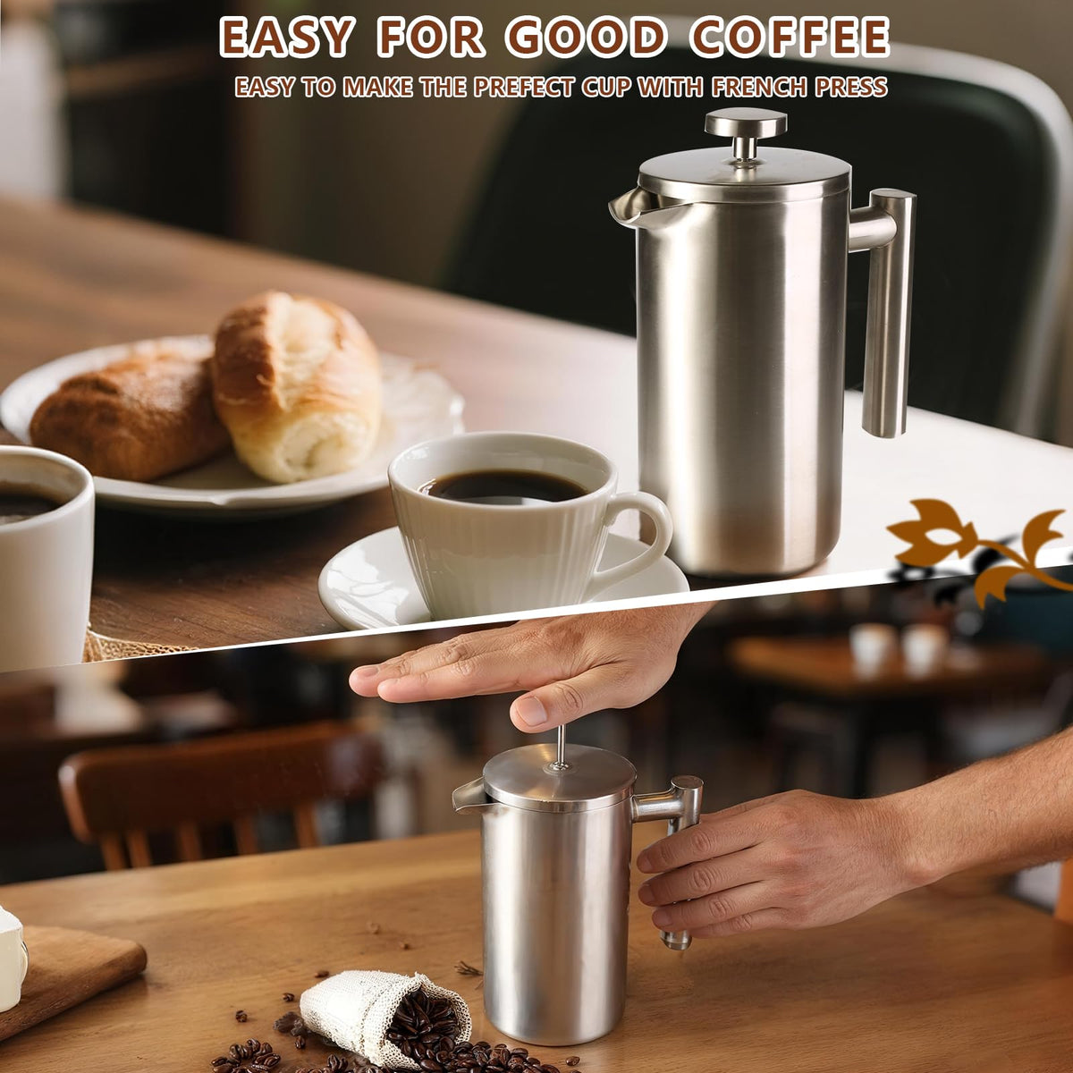 34 oz Stainless Steel French Press L289690
