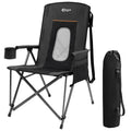 Oversized Folding Camping Chair with Cup Holder Black N7199