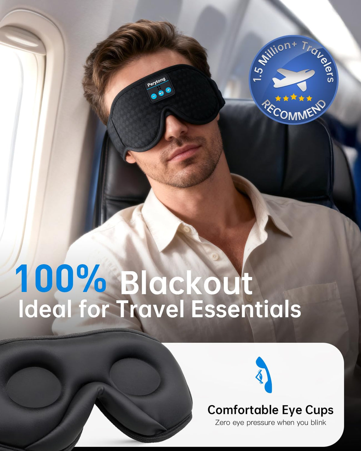 2-Pack Bluetooth Sleep Mask with Headphones J60125