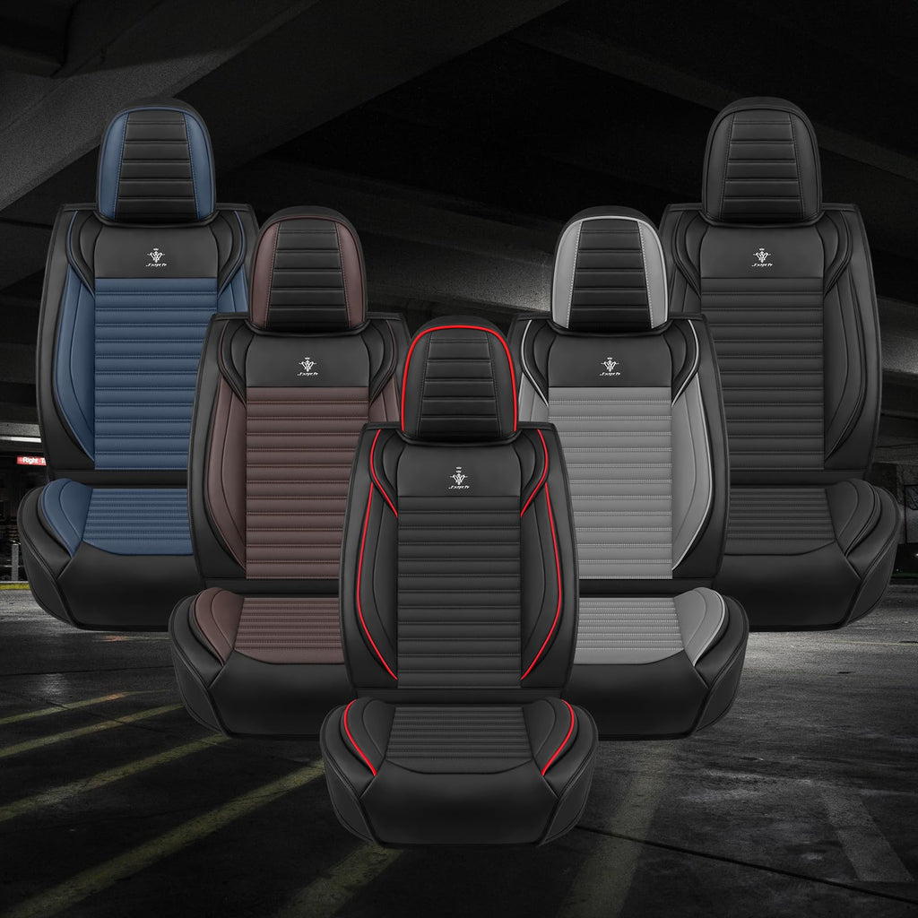 Custom Fit Seat Covers Full Set Black and Red H65495