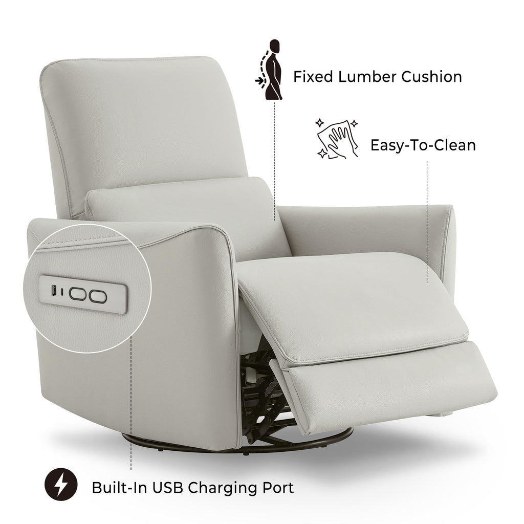 Power Recliner Swivel Glider Chair Cream Y5174