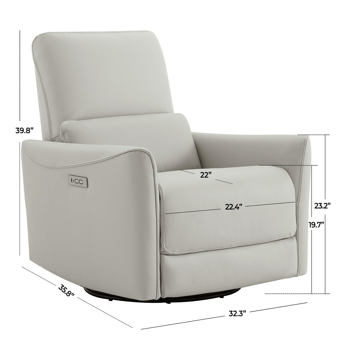 Power Recliner Swivel Glider Chair Cream Y5174