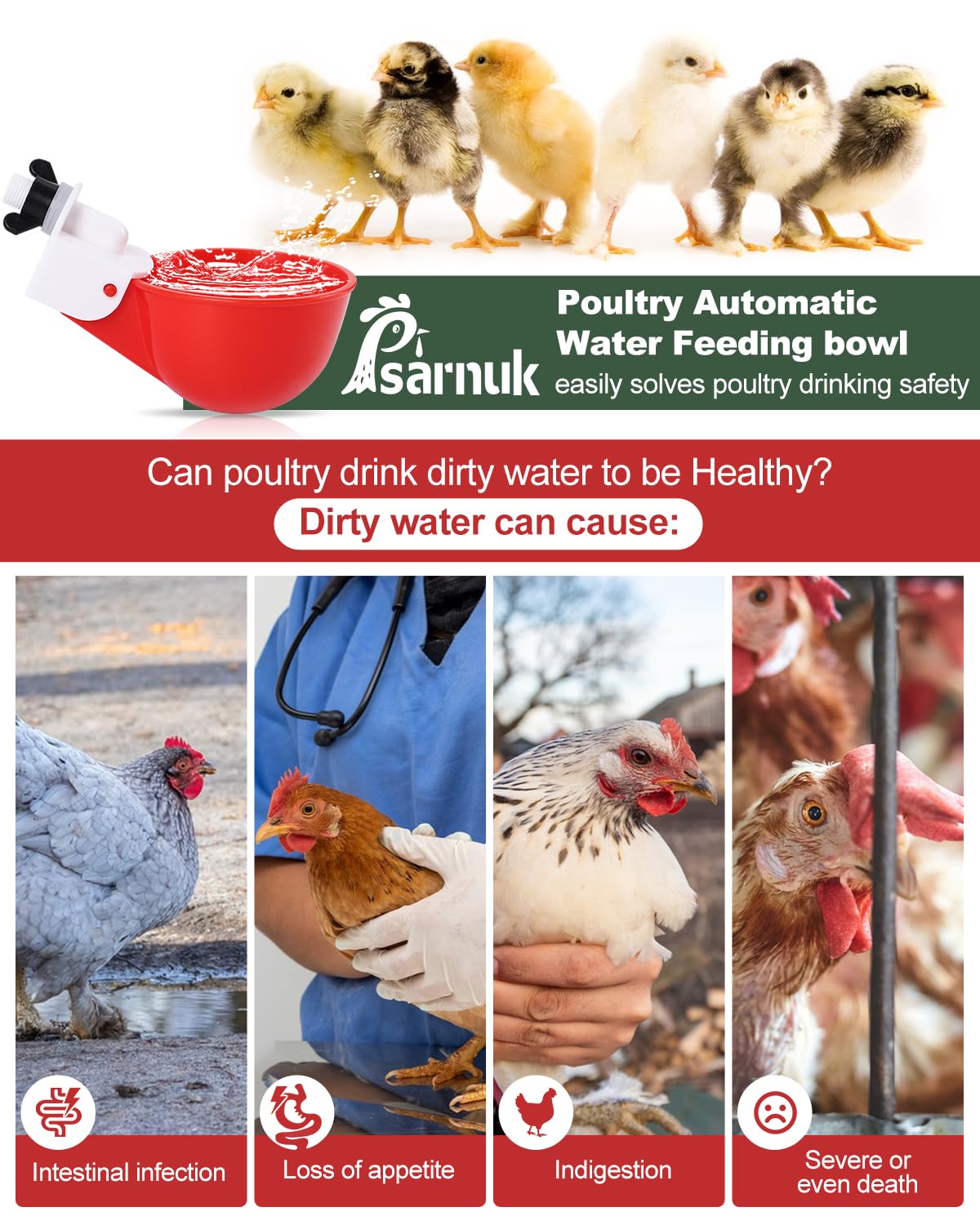 Chicken Waterer Cups 8 Pack with 3/8" Drill Bit Y337887