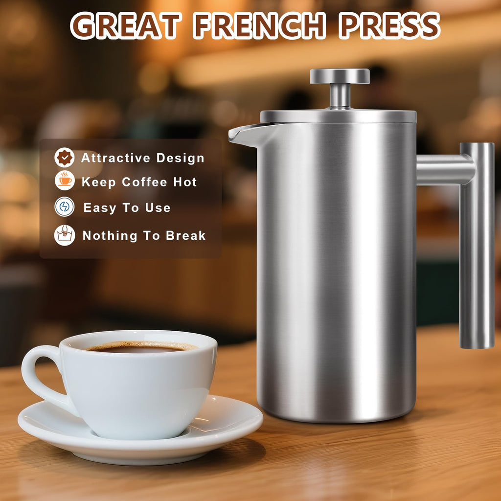 34 oz Stainless Steel French Press L289690