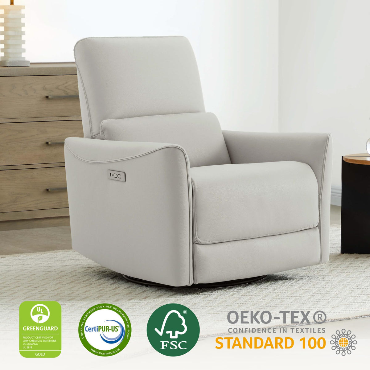 Power Recliner Swivel Glider Chair Cream Y5174