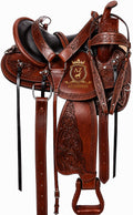 Leather Western Trail Saddle Set J925