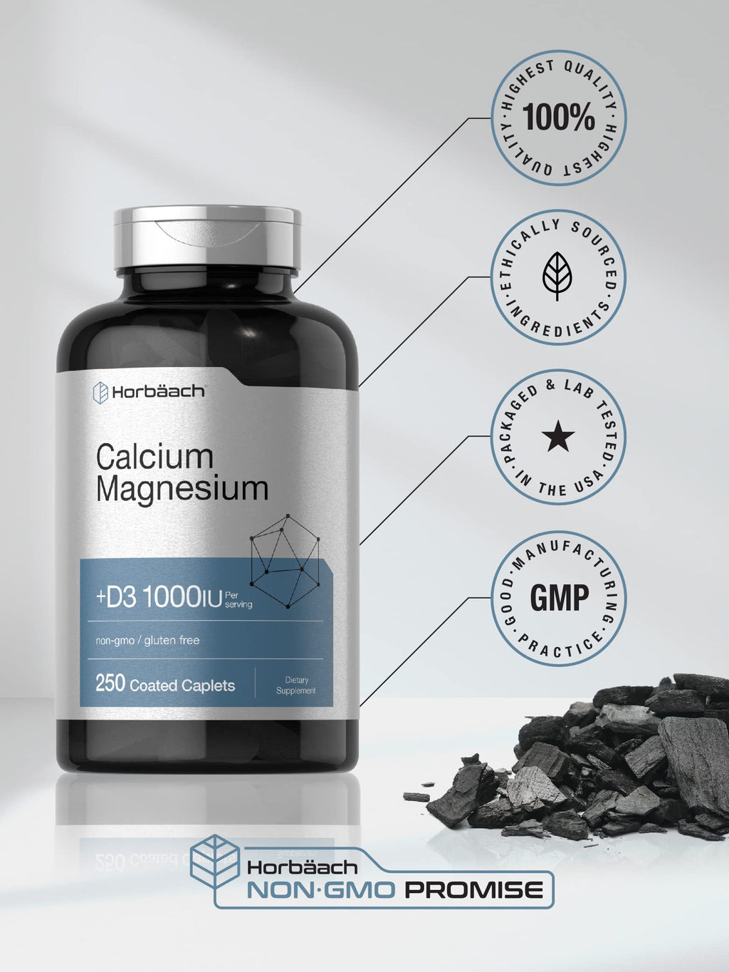 Calcium Magnesium with Vitamin D3 250 Caplets A784