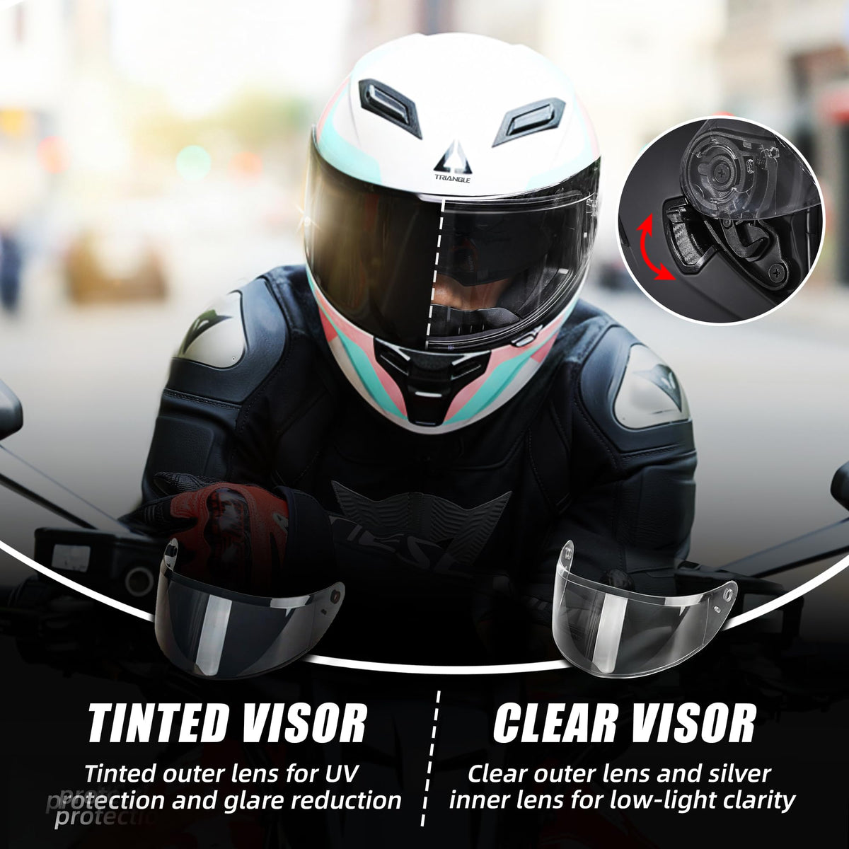 Full Face Motorcycle Helmet Dual Visor G4109