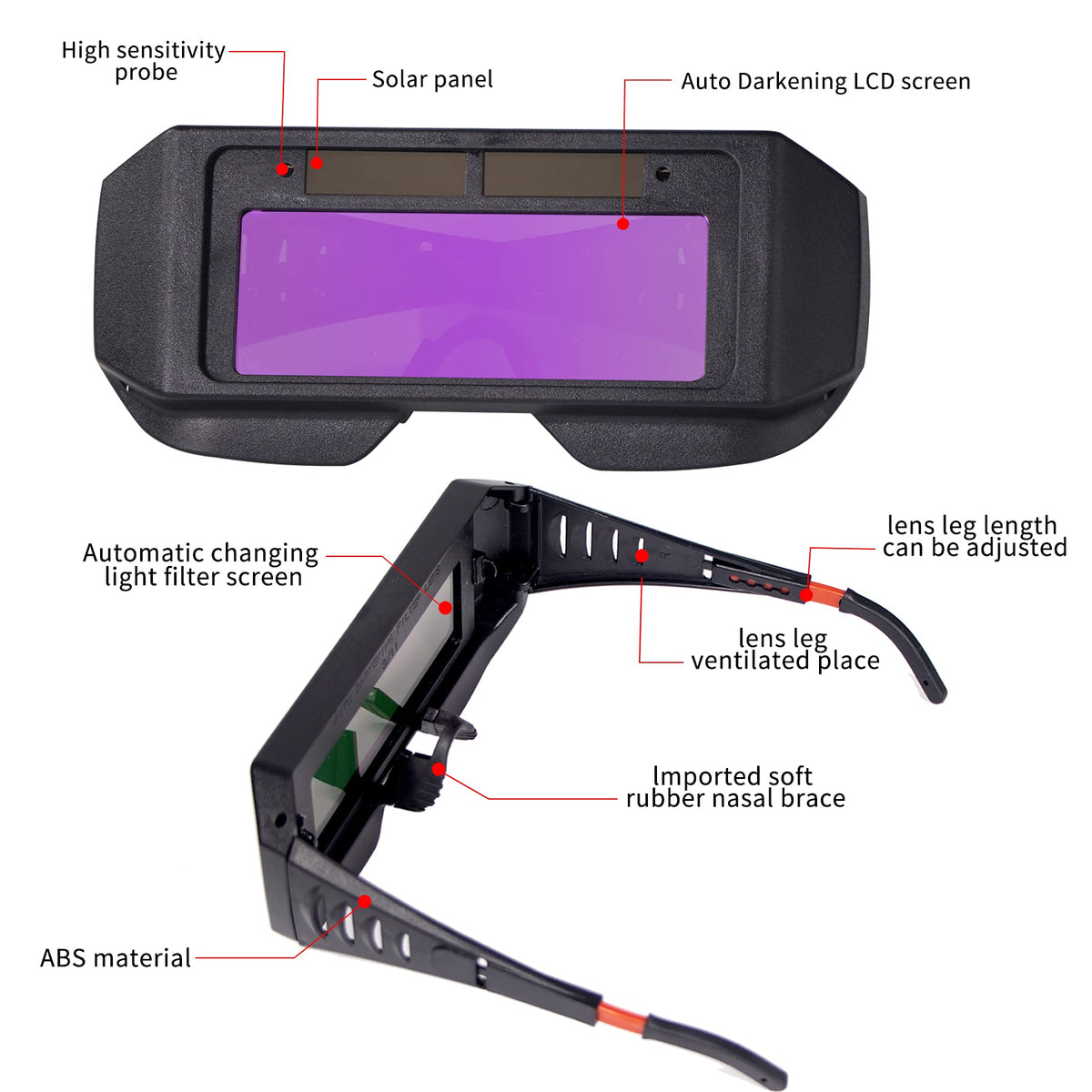 Auto-Darkening LCD Welding Glasses D2563