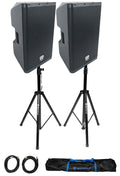 12" Powered DJ PA Speaker Pair with Stands O588